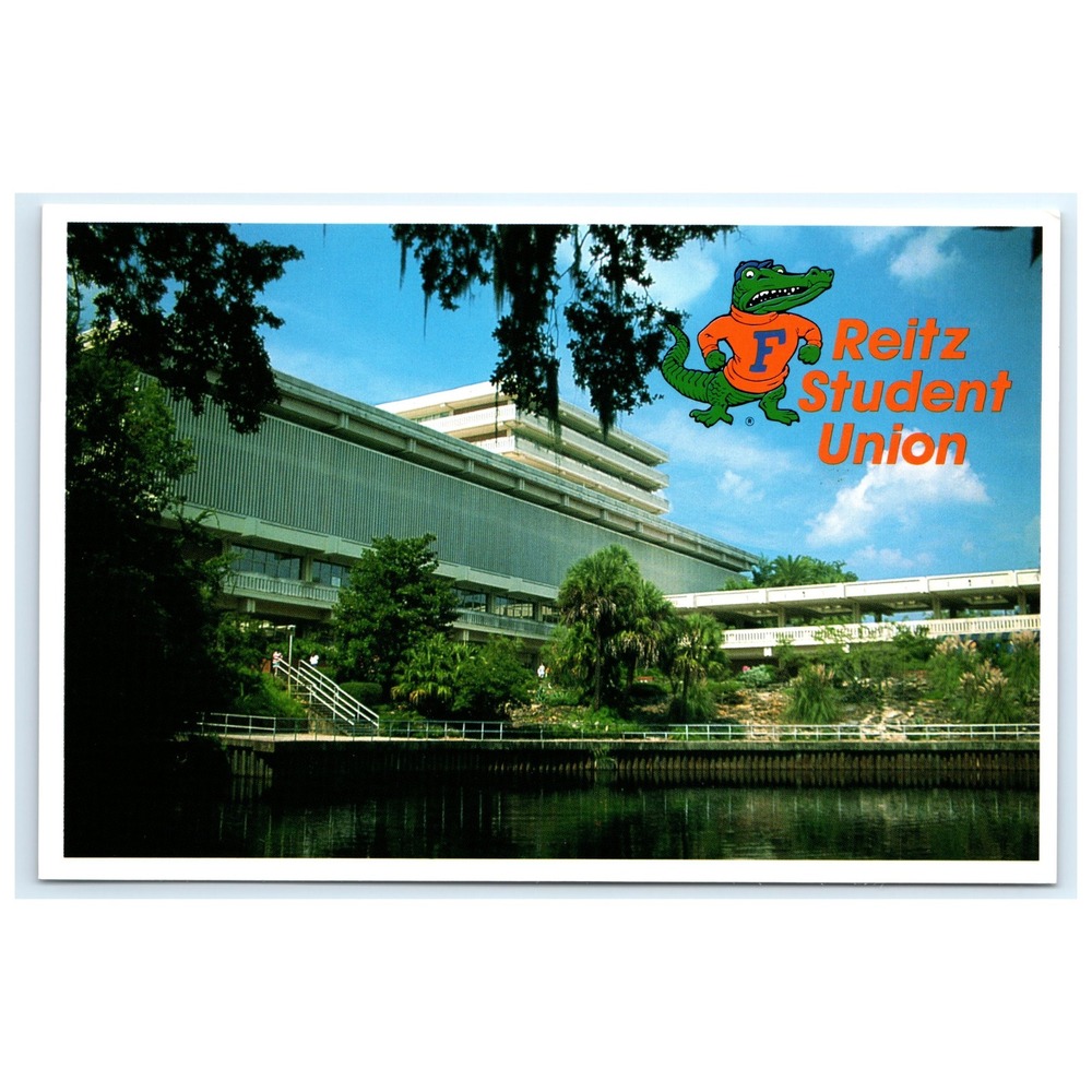 Postcard University of Florida Reitz Student Union Gator Mascot Gainesville